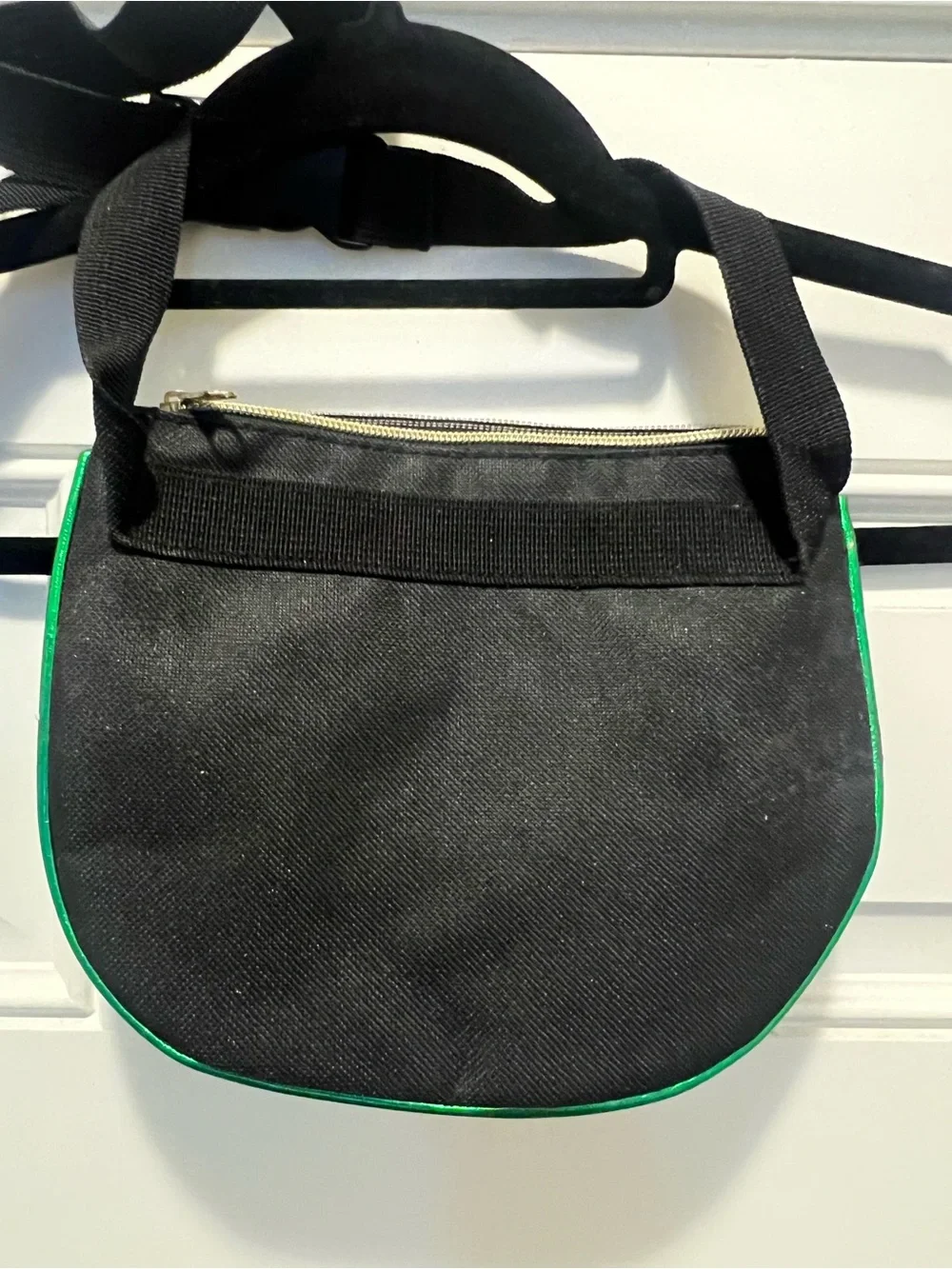 Emerald Green Satin Zip Crossbody Fannypack/Clutch